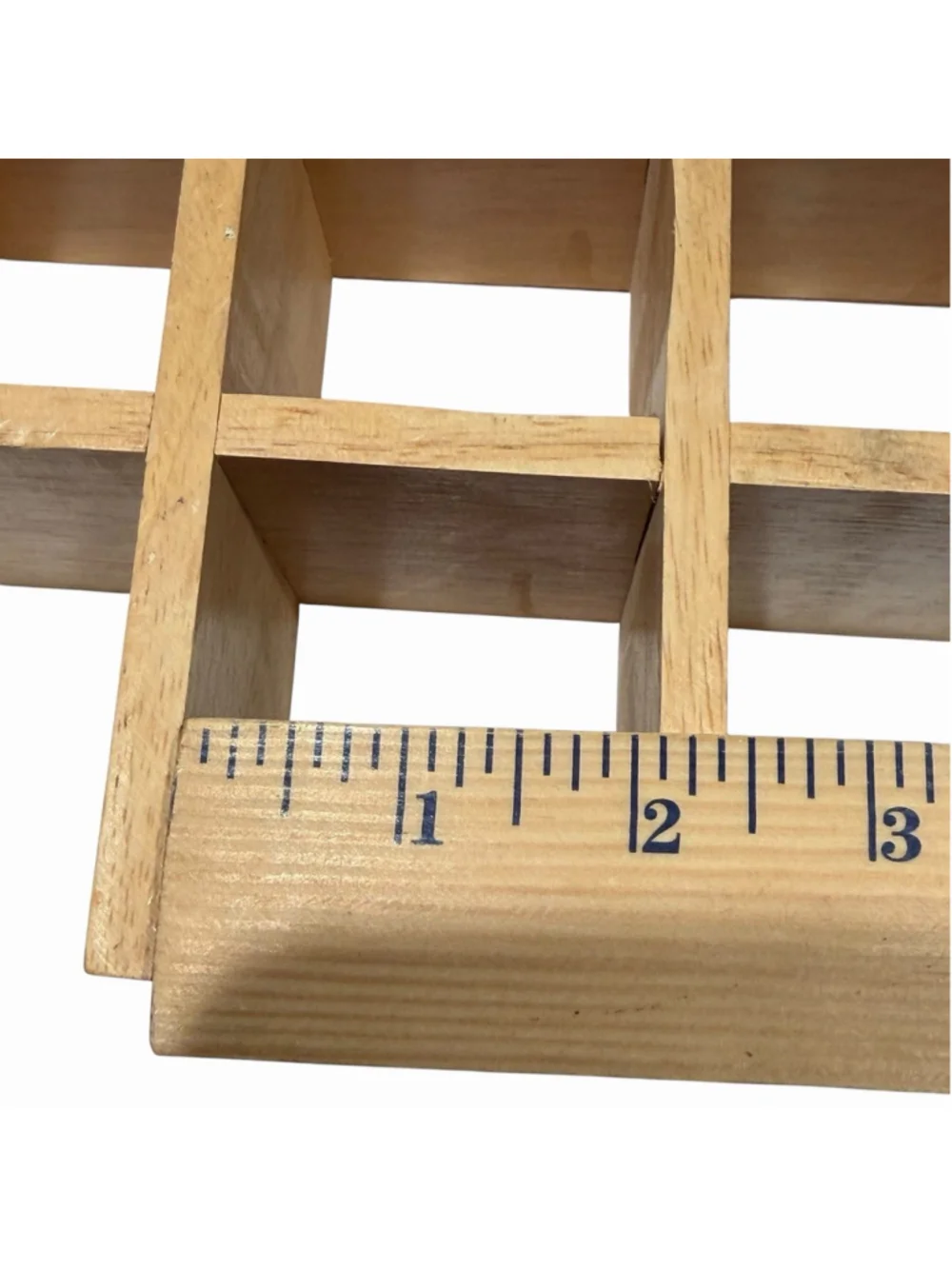 Wood Wall Display Shelf Shadow Box 14 Cubby Hanging Mini Cube Display Spice Rack